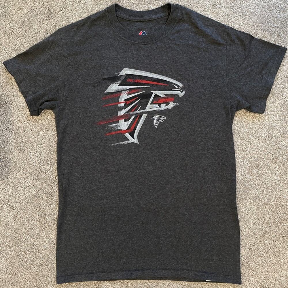 Like New Majestic Men's Atlanta Falcons Football Dk Gray Short Sleeve Tee